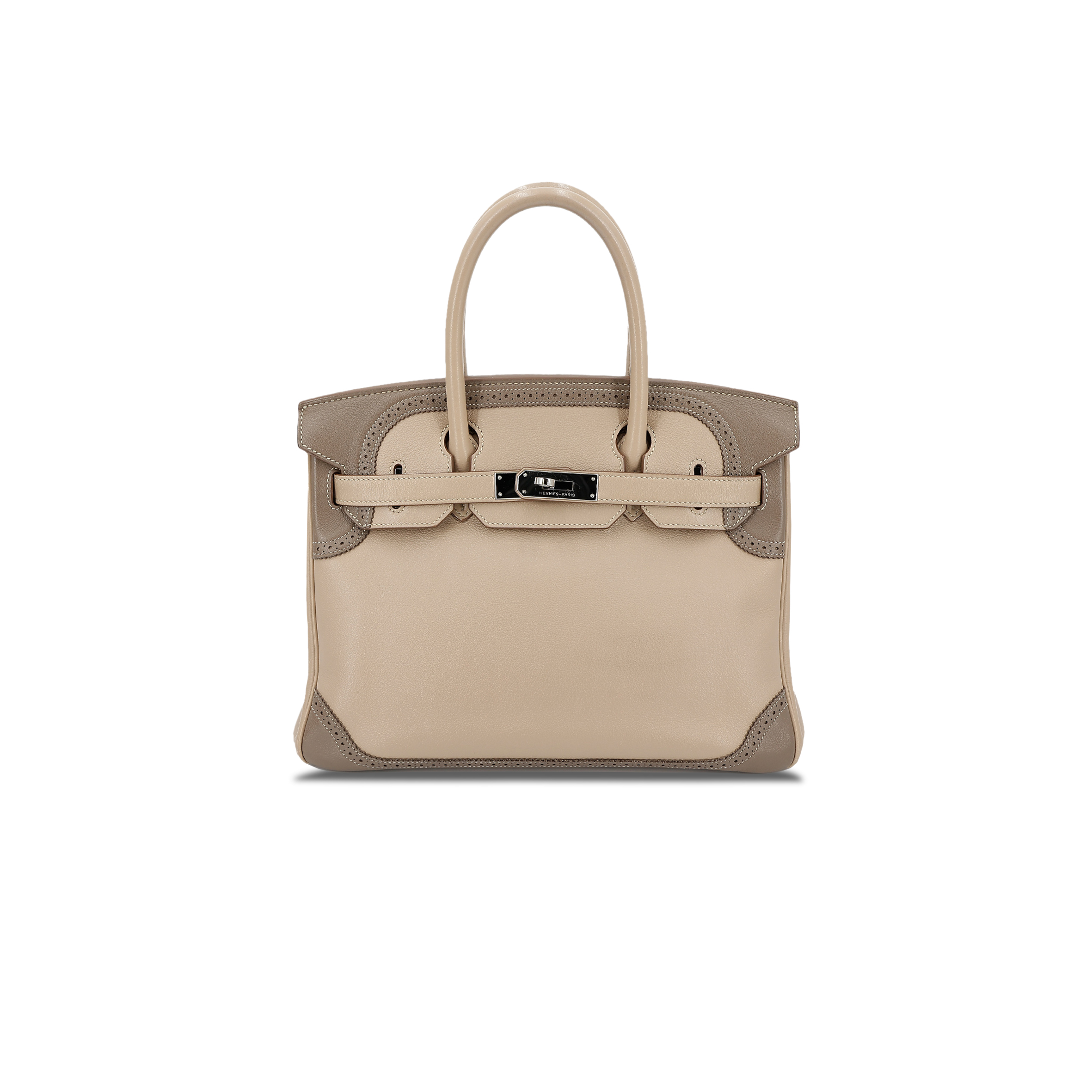 HERMÈS MASTER BIRKIN 30 SWIFT TRENCH COAT GREY AND ELEPHANT GREY SILVER BUCKLE 10021 (30*22*15cm)